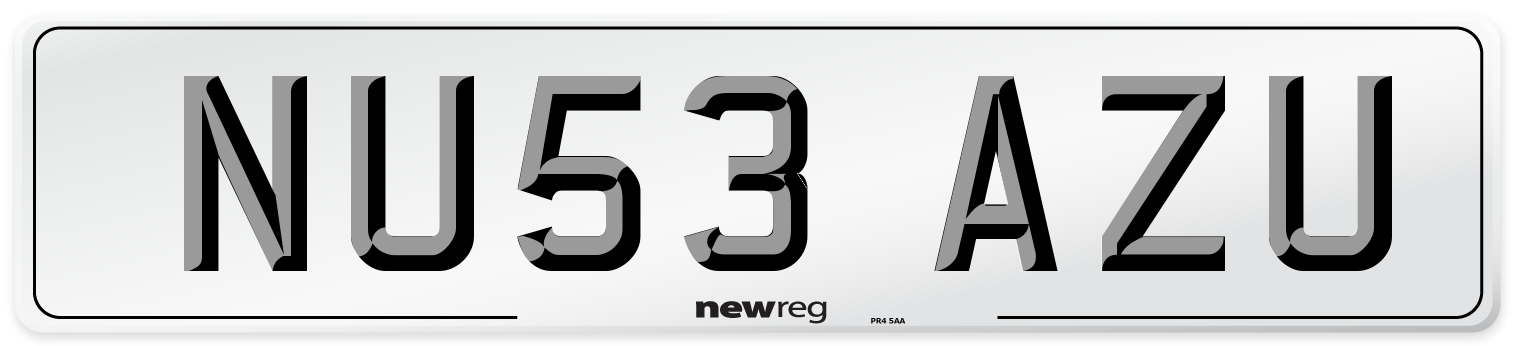 NU53 AZU Number Plate from New Reg